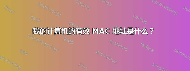 我的计算机的有效 MAC 地址是什么？