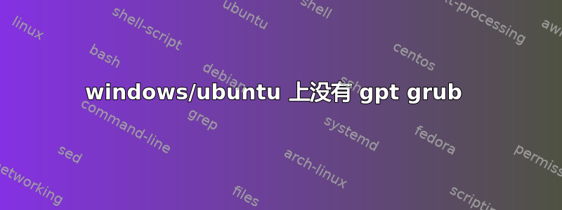 windows/ubuntu 上没有 gpt grub 