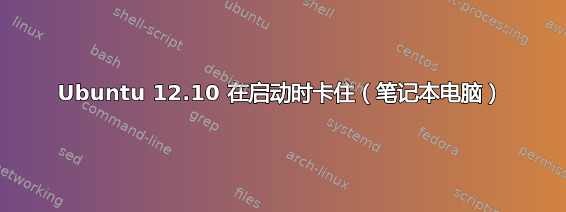 Ubuntu 12.10 在启动时卡住（笔记本电脑）