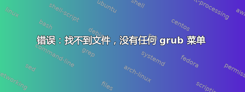 错误：找不到文件，没有任何 grub 菜单