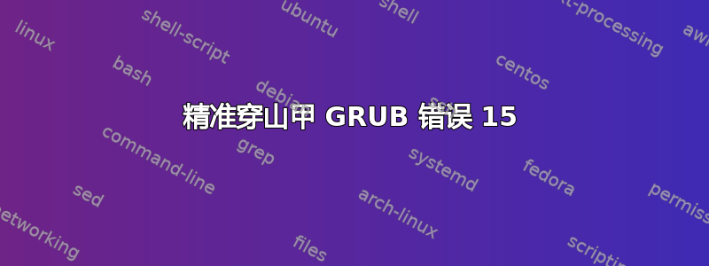 精准穿山甲 GRUB 错误 15