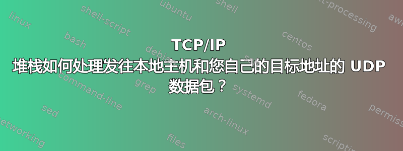 TCP/IP 堆栈如何处理发往本地主机和您自己的目标地址的 UDP 数据包？