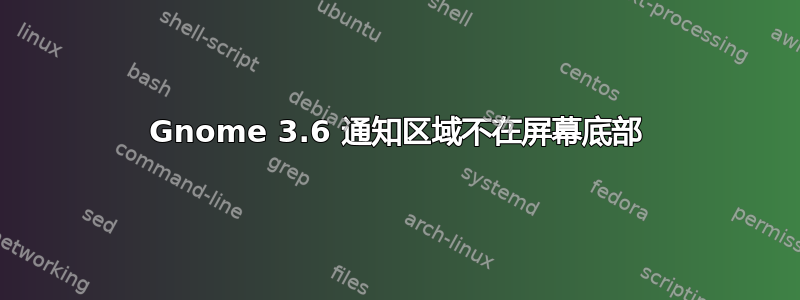 Gnome 3.6 通知区域不在屏幕底部