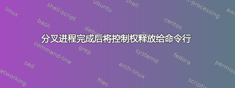 分叉进程完成后将控制权释放给命令行