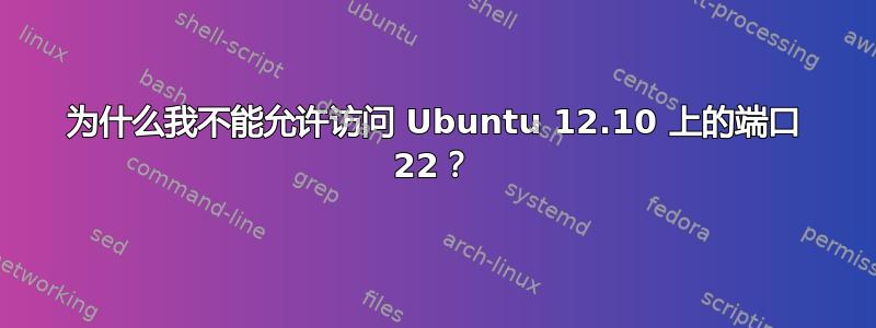 为什么我不能允许访问 Ubuntu 12.10 上的端口 22？