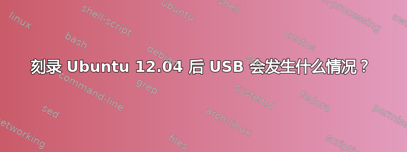 刻录 Ubuntu 12.04 后 USB 会发生什么情况？