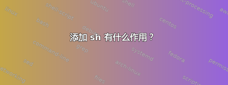 添加 sh 有什么作用？