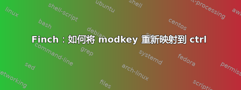 Finch：如何将 modkey 重新映射到 ctrl