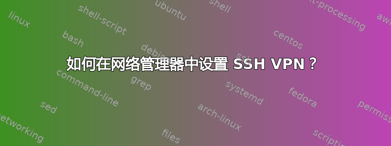 如何在网络管理器中设置 SSH VPN？