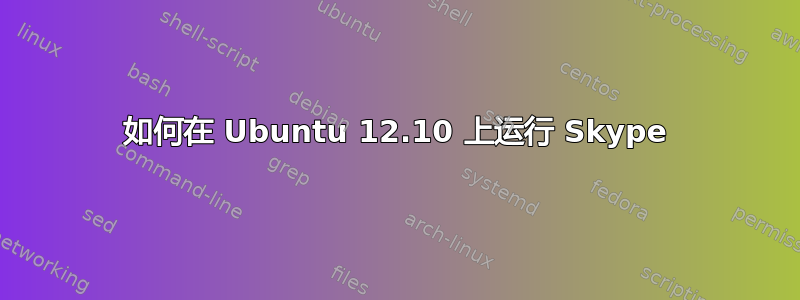 如何在 Ubuntu 12.10 上运行 Skype