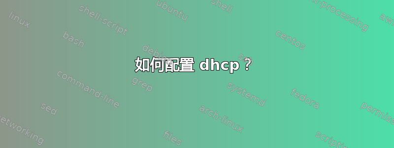 如何配置 dhcp？