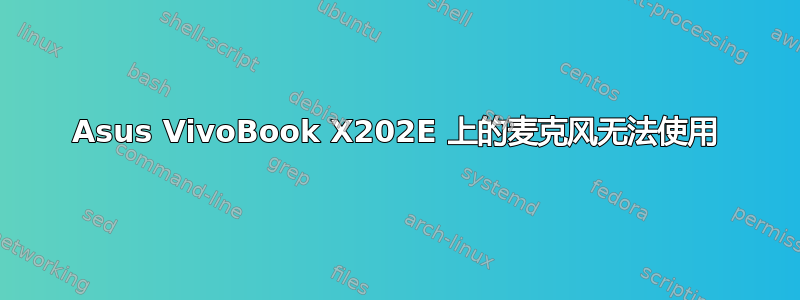 Asus VivoBook X202E 上的麦克风无法使用