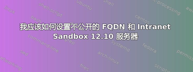 我应该如何设置不公开的 FQDN 和 Intranet Sandbox 12.10 服务器