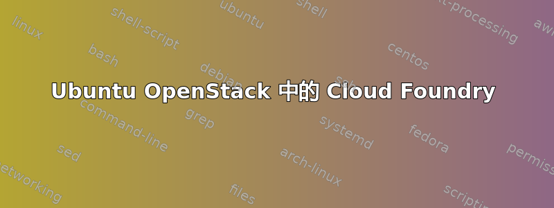 Ubuntu OpenStack 中的 Cloud Foundry