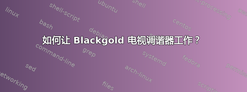 如何让 Blackgold 电视调谐器工作？