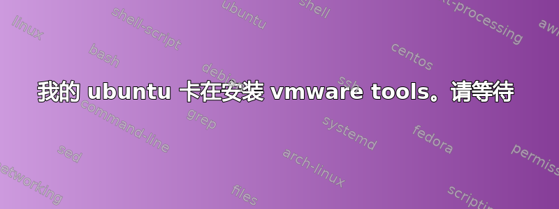 我的 ubuntu 卡在安装 vmware tools。请等待