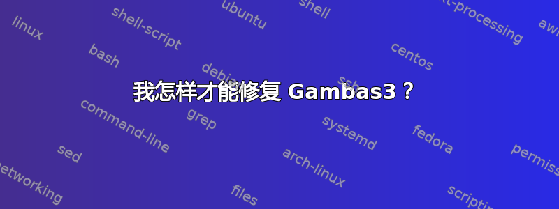 我怎样才能修复 Gambas3？