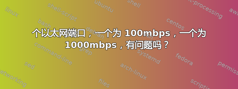 2 个以太网端口，一个为 100mbps，一个为 1000mbps，有问题吗？