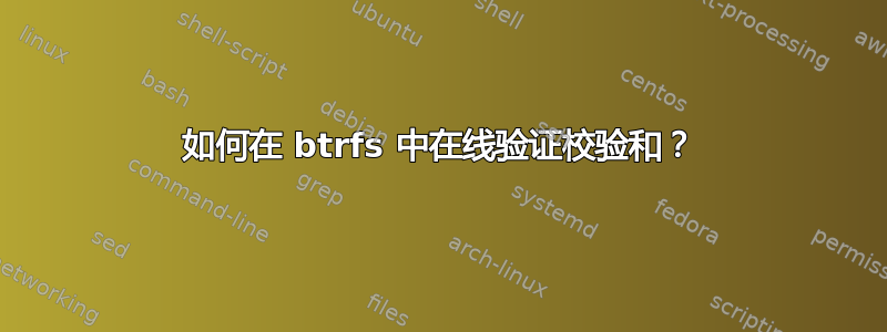 如何在 btrfs 中在线验证校验和？