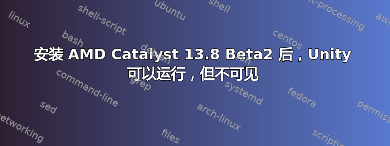 安装 AMD Catalyst 13.8 Beta2 后，Unity 可以运行，但不可见