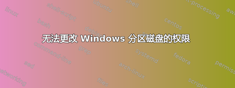 无法更改 Windows 分区磁盘的权限