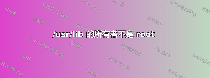 /usr/lib 的所有者不是 root