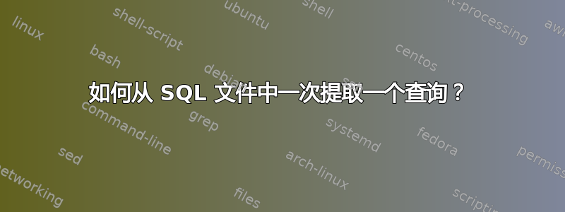 如何从 SQL 文件中一次提取一个查询？