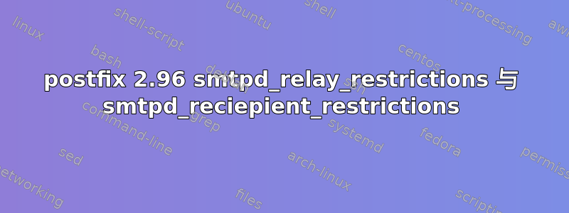 postfix 2.96 smtpd_relay_restrictions 与 smtpd_reciepient_restrictions