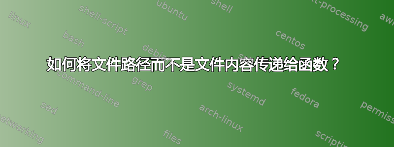 如何将文件路径而不是文件内容传递给函数？