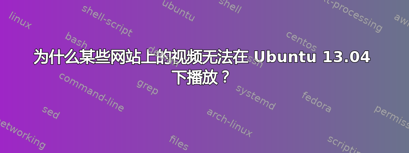 为什么某些网站上的视频无法在 Ubuntu 13.04 下播放？