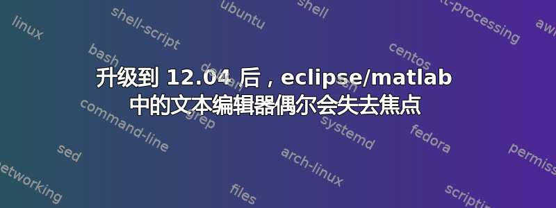 升级到 12.04 后，eclipse/matlab 中的文本编辑器偶尔会失去焦点