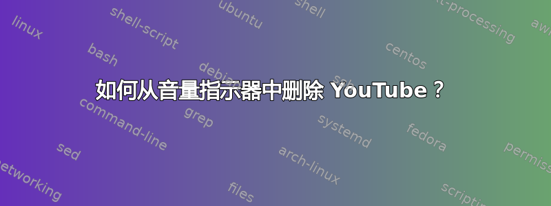 如何从音量指示器中删除 YouTube？