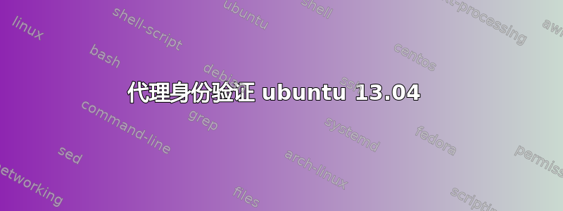 代理身份验证 ubuntu 13.04 