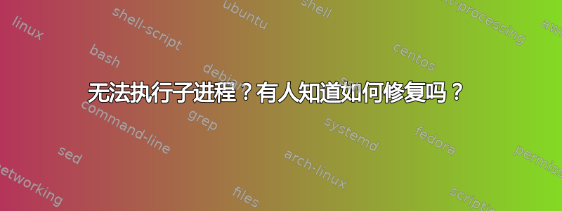 无法执行子进程？有人知道如何修复吗？