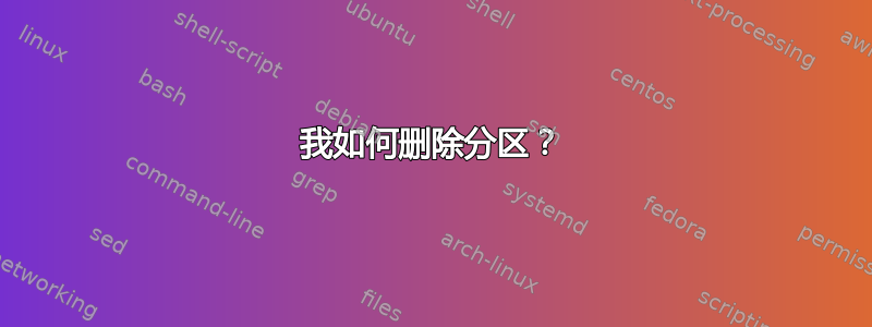 我如何删除分区？