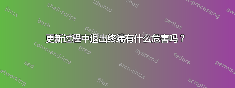 更新过程中退出终端有什么危害吗？