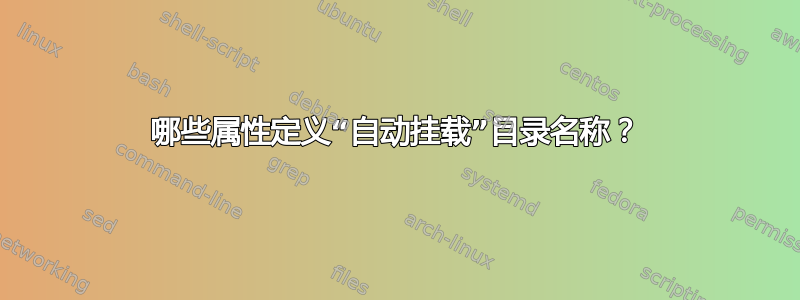 哪些属性定义“自动挂载”目录名称？