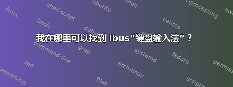 我在哪里可以找到 ibus“键盘输入法”？