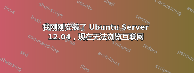 我刚刚安装了 Ubuntu Server 12.04，现在无法浏览互联网