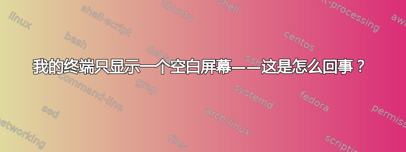 我的终端只显示一个空白屏幕——这是怎么回事？