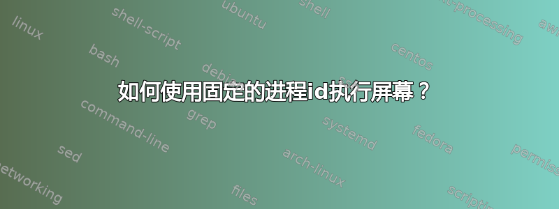 如何使用固定的进程id执行屏幕？