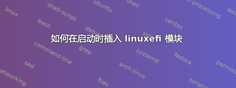 如何在启动时插入 linuxefi 模块