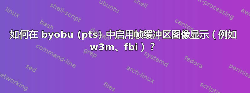 如何在 byobu (pts) 中启用帧缓冲区图像显示（例如 w3m、fbi）？