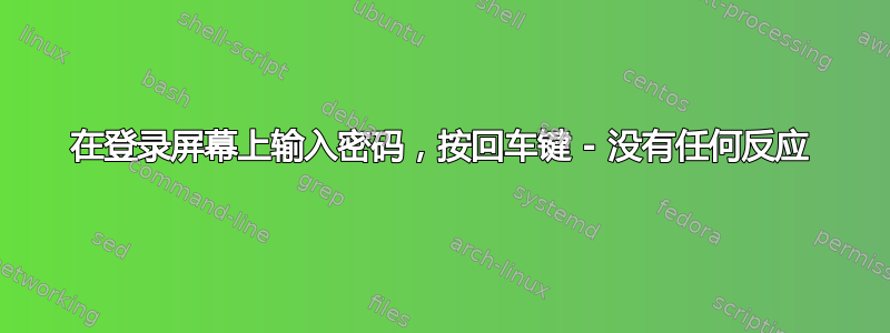 在登录屏幕上输入密码，按回车键 - 没有任何反应