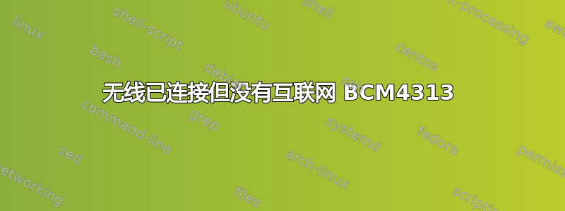 无线已连接但没有互联网 BCM4313