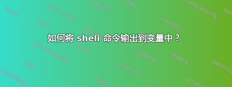 如何将 shell 命令输出到变量中？