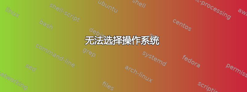 无法选择操作系统