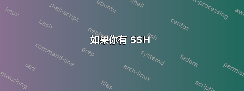 如果你有 SSH