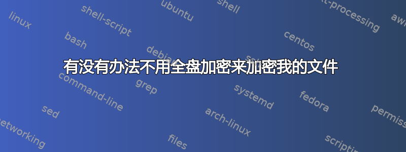 有没有办法不用全盘加密来加密我的文件