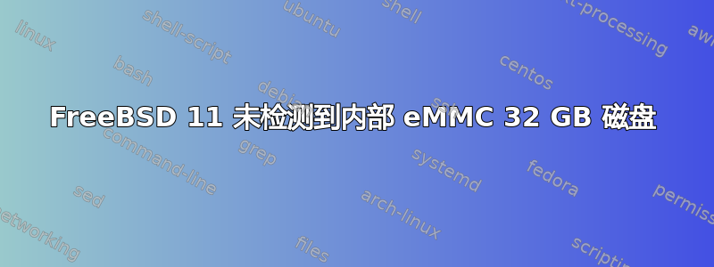 FreeBSD 11 未检测到内部 eMMC 32 GB 磁盘